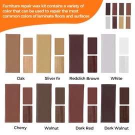 Hartwachs Reparatur Set Laminat Wachs Reparaturset Laminat Reparaturset Möbelreparaturstift Möbel Arbeitsplattet Reparatur Set Fliesenreparaturset Parkettreparaturset mit spachtel, Klebeband, 18 Stück