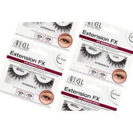 Ardell Extension FX D Curl False Eye Lashes for Eye Widening Effect, 4 pack