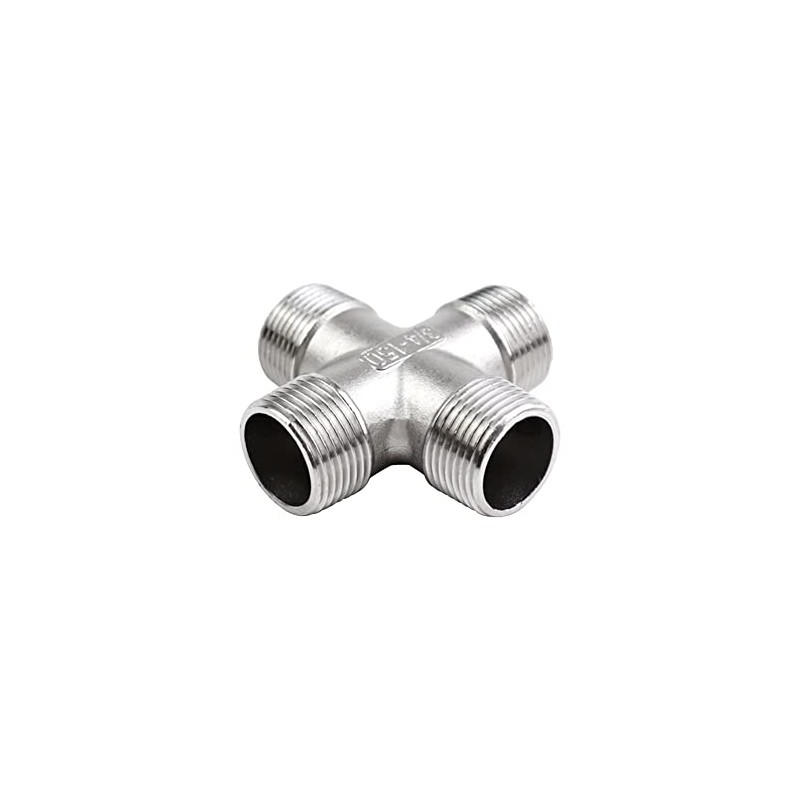 Beduan Cross 1/2" Male NPT Cast Pipe Fitting, 4 Way