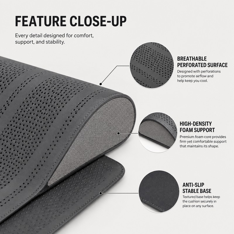 Car Seat Leg Support Cushion for Driving – Memory Foam
