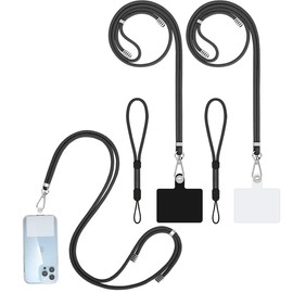 Sawanork Cell Phone Lanyard, Universal Adjustable Crossbody Lanyard & Wrist Strap & Phone Patch, 2 of Each, Compatible with Most Smartphones