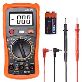 HEKE Multímetro Digital, Profesional Portátil Voltimetro para Medir Continuidad, Tensión ACDC, Amperios AC, Resistencia, Diodo, Voltímetro con Doble