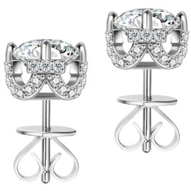 ABSOLUTE Moissanite Stud Earrings for Women 2 Carat Moissanite Earrings S925 Silver Stud Earrings Gift For Her D Color VVS1 Clarity Birthday Gift With Certificate