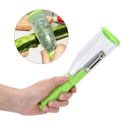 Faceuer Pelador de Frutas, pelador con Caja de Almacenamiento Pelador de Caja de Almacenamiento Pelador de Verduras con contenedor para Sala de Estar, Dormitorio y Oficina