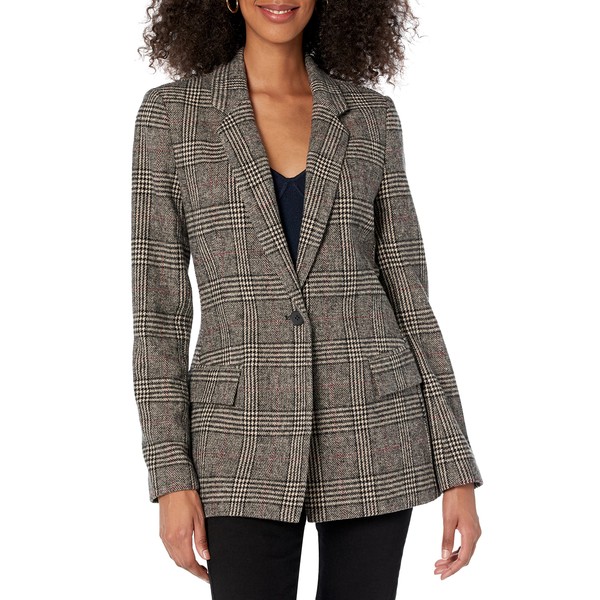 The Drop Women's Blake Long Blazer, Plaid, 4X