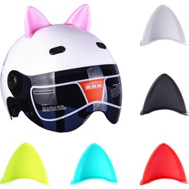 2Pcs Pink Helmet Decoration Self-Adhesive Helmet Cat Ears Ornament Accessory for Motorcycle Suitable for Cute Girls Helmets