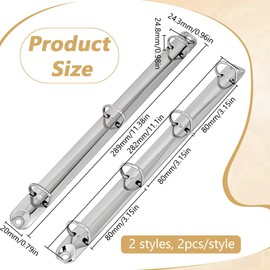 WEBEEDY 4 Pcs 3-Ring 4-Ring Binder Mechanism Replacement Kit, 16mm D Rings Metal Clip Ring Binder Mechanism Loose Leaf Binding Rings for Organizers Planners Notebook Back to School Accessories(Silver)