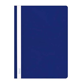 DONAU 1705001PL-10 Plastic File Folder A4 Blue Plastic Durable PVC Hard Crystal Clear Cover for Office and School Capacity Approx. 200 Sheets Pack of 10