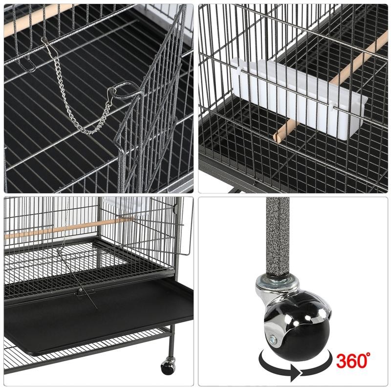 【All Size】Yaheetech 52″ H Large Parrot Cage Rolling Metal Bird