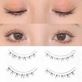emotao Bottom False Eyelashes Natural Outer Corner Popular Handmade Actress Eyelashes Light Makeup Everyday Makeup 5 Pairs (M3 (Bottom False Eyelashes)) Black