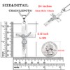 YL Men's Stainless Steel Jesus Christ Crucifix Cross Lord's Prayer