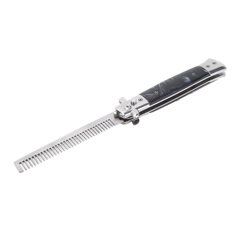 Switchblade Comb Men Automatic Push Button Foldable Pocket Oil Hair