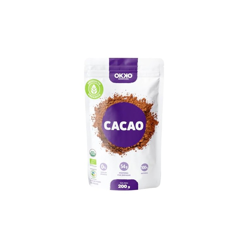 OKKO Cacao en Polvo Orgánico, 200 g