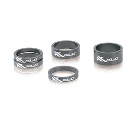 XLC, unisex adult, Lenkkopferweiterung A-Head Spacer-Set AS-A02 3x5/1x10/1x15 mm 1 1/8 Zoll, titan-farbig