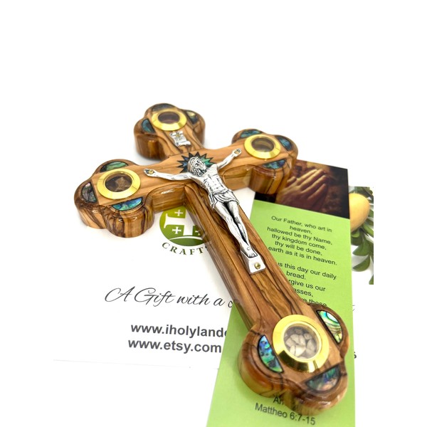Holy Land Crafts Crucifix Wall Cross, 9 inch Olive Wood