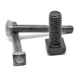 1/4"-20 x 1 1/4" (PT) Coarse Thread A307 Grade A Square Head Machine Bolt Low Carbon Steel Plain Finish Pk 50