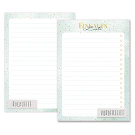 Trendstuff by Häfft A6 Shopping List Pad [Golden Dots] with 50 Tear-Off Sheets | Shopping List Notepad | Makes Shopping Fun! Climate Friendly & Sustainable