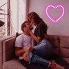 Pink Heart Neon Light, LED Light Signs Powered by Battery