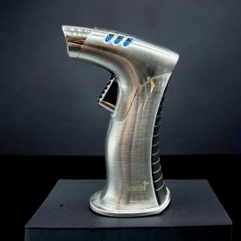 Scorch Torch Single Jet Scorch Torch Lighter Full Metal Butane Refillable 61518 - Silver