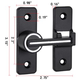 INIRET Barn Door Latches,Heavy Sliding Barn Door Latches Door Lock,Door Security Sliding Door Latch Lock fo Cabinets Bathroom Barn Door Garden Window Garage Door (Black (Luminous))