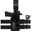Drop Leg Holster, Tactical Thigh Holster Compatible with Optic/Light/Laser