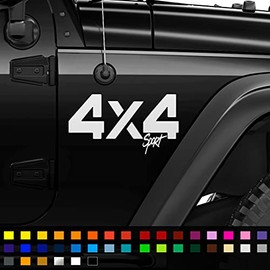 2X 4x4 Vinyl Decal Stickers Off Road AWD 4x4 Vinyl Decal Sticker, Window Bumper Body Panel, Funny Caravan Sticker, 200mm
