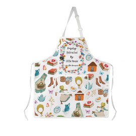 AKTAP House On Prairie Book Gifts Laura Quote Inspired Kitchen Apron 70s Farmhouse Adjustable Apron for Farm Farmer Gifts (AP, Prairie Apron-HT)