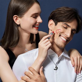 DAYLINLOVE Matching Cat Necklace for Father 925 Sterling Silver Sun and Moon Matching Couples Pendant Necklace Anniversary Cat Couples Jewellery Gifts for Women Girls Men Husband, Sterling Silver, No