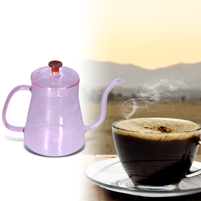 Coffee Kettle Glass Coffee Pot 600ML Coffee Drip Kettle Long