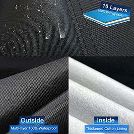 Holthly Holthly 10 Layers SUV Car Cover Custom Fit for Chevy Tahoe (2007-2024) Waterproof All Weather for Automobiles, Outdoor Full Cover Sun UV Rain Protection with Cotton.Black