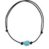 Barch Single Turquoise Necklace Choker Beach on Black Leather Cord