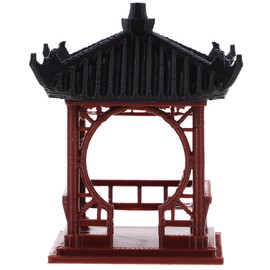 Luxshiny Mini Pagoda Statue, Miniature Pavilion Pagoda Statue Chinese Japanese Zen Garden Pavilion Sculpture for Desk Home Office Meditation Fairy Garden Accessories A