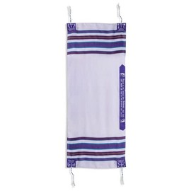 Holy Land Gifts Prayer Shawl-Woman of Valor/Blessed is The Woman Who Believes (Luke 1:45) (72" x 24")-Blue