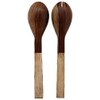 Purpledip Mother of Pearl Decorated Wooden Cooking & Serving Spoon
