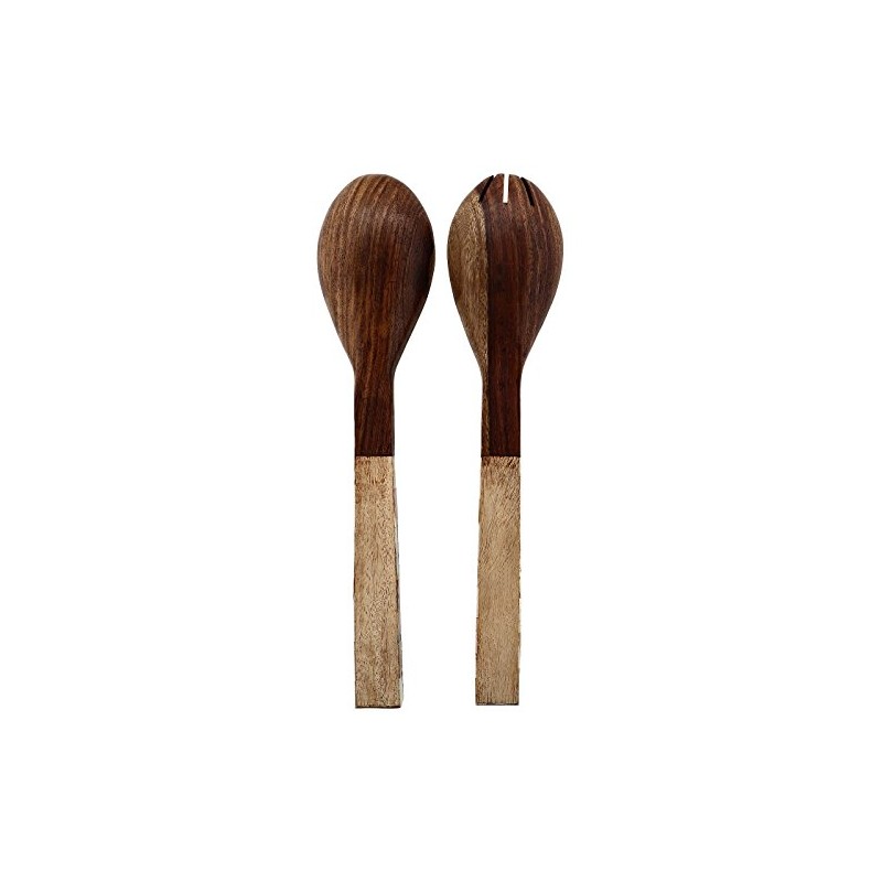 Purpledip Mother of Pearl Decorated Wooden Cooking & Serving Spoon