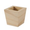 Plaid Wood Unfinished Square Planter, 3" x 3" x 3"