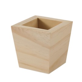 Plaid Wood Unfinished Square Planter, 3" x 3" x 3" Wooden Surface Perfect for DIY Arts and Crafts Projects, 63517