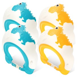 BESPORTBLE 4Pcs Adjustable Shower Caps Cartoon Dinosaur Hair Washing Hats for Eye Protector Bathing Caps for Boys Comfortable Fit Skin Friendly Material