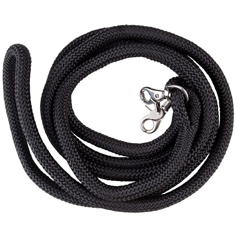 PFIFF 102937 Knot Halter with Reins, Snap Carabiner Swivels, Black,