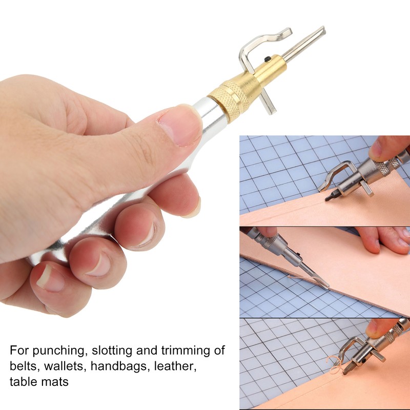 5 in 1 Leather Groover Multifunctional Aluminum Handle Stitching Groover