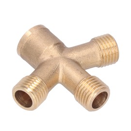 Water Splitter, 4‑Way Hose Splitter Garden Hose Splitter, Brass Water Faucet Splitter Hose Adapter Connectors for Outdoor and Indoor Use, M14 Thread