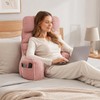 Pink Reading Pillow for Bed with Arms, 28" Tall Corduroy