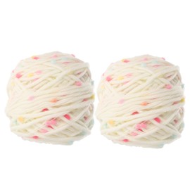 jojofuny 2 Rolls Multi Color Supple Crocheting Yarn Soft Worsted Weight Yarn for DIY Knitting Projects for Clothing and Crafts Skin Friendly Material