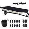 420D Upgraded Jon Boat Cover 12-14ft Heavy Duty Trailerable Jon