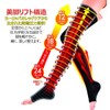 着圧ソックス スリムウォーク メディカル リンパ ソックス ロング つま先なし ブラック M-L 着圧