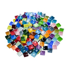 Party BESTBUY 100G Mixed Color Square Mosaic Tiles,Glass Crystal Mosaic Tiles Tiny Mini Assorted Colors Mosaic Pieces for DIY Handmade Craft Bathroom Kitchen Home Decoration,1x1cm