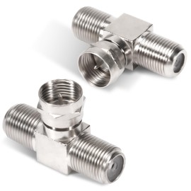 2 Pack Coaxial Cable Splitter, TV Splitter 2 in 1 Out, F Type RG6 Male to Dual F Female, 3 Way Coaxial Cable Connector Adapter, Combiner for Video Cable, TV Antenna SatelliteTuner