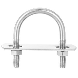 sourcing map Round U-Bolts, 4 Sets 35mm(1.38") Inner Width 53mm Length M6 304 Stainless Steel U Clamp Bolt with Nuts and Plates, for Boat Trailer