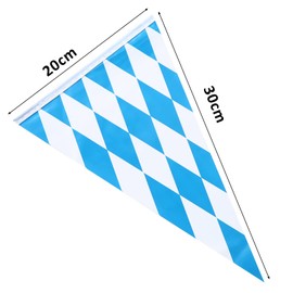30 m Oktoberfest Decorative Bunting, Blue and White Garland, Pack of 3 Oktoberfest Bavarian Bunting, Triangle Flags, Garland, Photo Props, Bavarian Decoration, Flag 20 x 30 cm, Single Banner Length 10