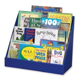 Classroom Keepers Sturdy Cardboard Book Shelf, 3-Tiered, Blue, 17" H x 20" W x 10" D, 1 Unit